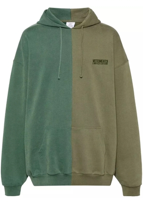 VETEMENTS logo-embroidered hoodie - Green