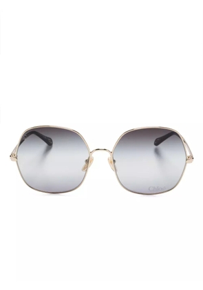 Chloé Eyewear oversize-frame sunglasses - Gold