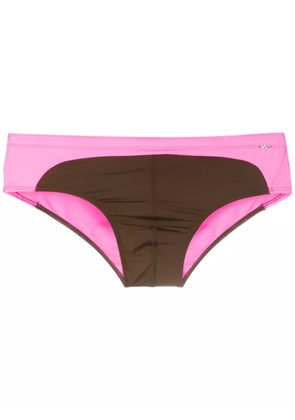 Amir Slama panelled swim trunks - Brown