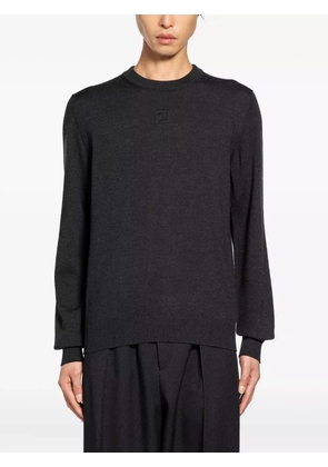 FENDI logo-embossed crew-neck sweater - Grey