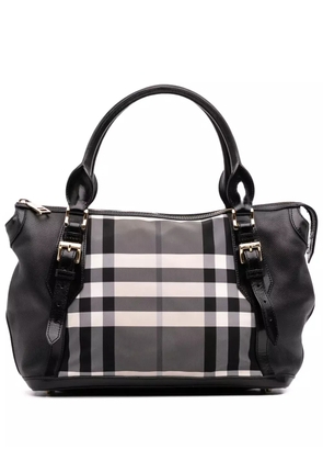Burberry Pre-Owned 2000-2017 Beat Check Nylon Ellers satchel - Black