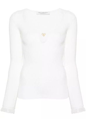 Philosophy Di Lorenzo Serafini logo-plaque ribbed top - Neutrals
