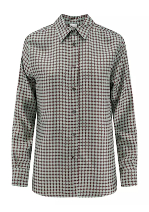 ASPESI geometric-pattern silk shirt - Green