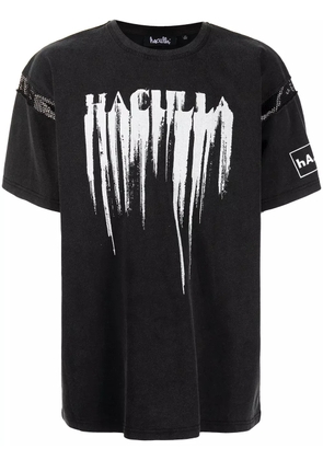 Haculla Smeared stretch-cotton T-shirt - Black