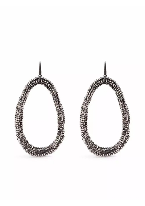 Brunello Cucinelli large spinel bead hoop earrings - Grey