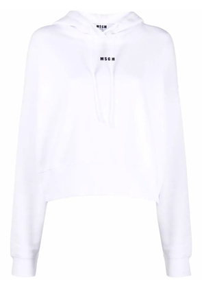 MSGM logo-print pullover hoodie - White