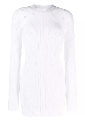 VITELLI open-knit long-line jumper - White