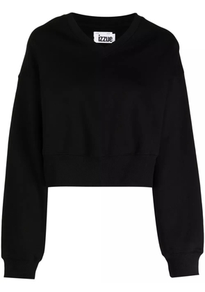 izzue rhinestone-embellished jersey sweatshirt - Black