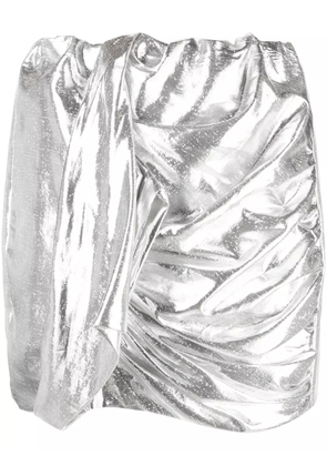 IRO Seiko draped lamé miniskirt - Silver