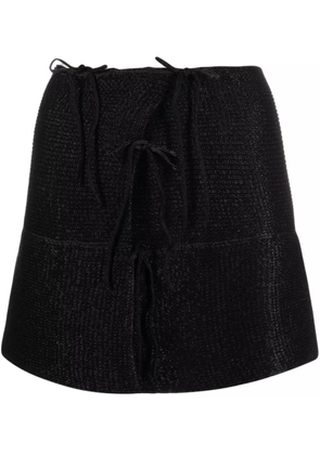 A. ROEGE HOVE Emma tied knitted miniskirt - Black