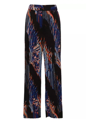 Henrik Vibskov abstract-print plissé straight trousers - Blue