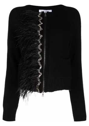 Dice Kayek crystal-embellished zip-up cardigan - Black