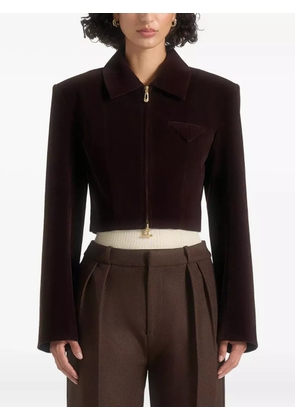 Manière De Voir Adina velvet zip jacket - Brown