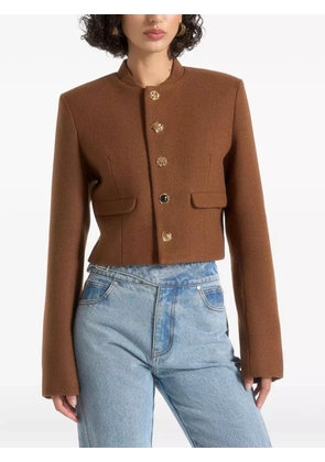 Manière De Voir Evana stand-collar button jacket - Brown