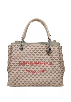 Emporio Armani monogram-pattern tote bag - Neutrals