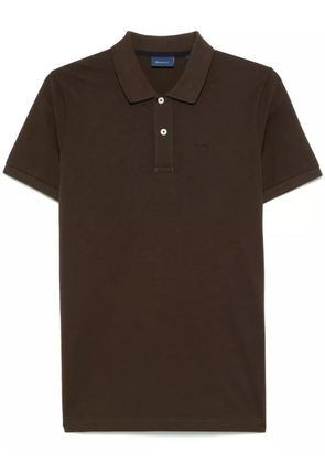 Gant embroidered-logo polo shirt - Brown