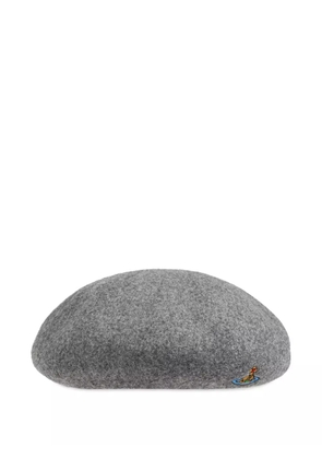 Vivienne Westwood logo embroidered beret - Grey
