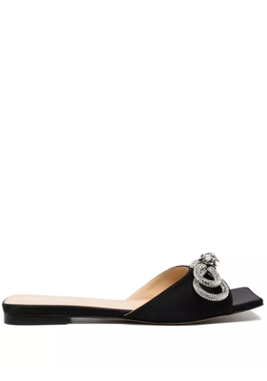 MACH & MACH Double Bow flat mules - Black