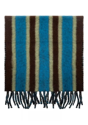 Lanvin striped fringed scarf - Blue
