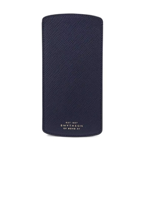 Smythson panama-leather glasses case - Blue