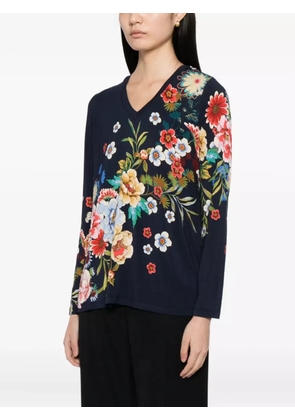 Johnny Was Janie long-sleeved T-shirt - Blue