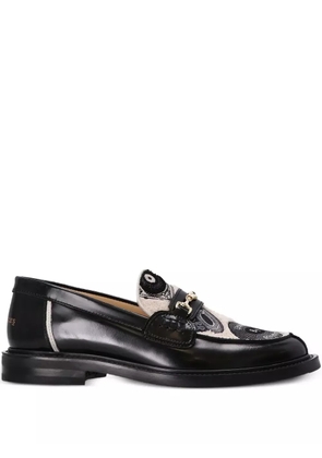 Filling Pieces graphic-pattern leather loafers - Black