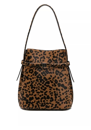 TOTEME leopard-print shoulder bag - Brown