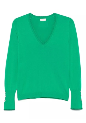 LIU JO scallop-trim top - Green