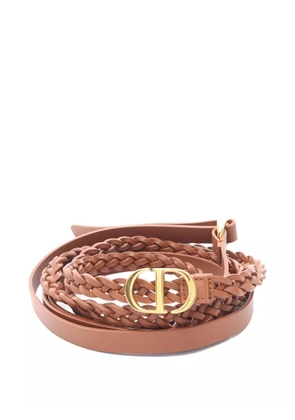 Christian Dior Pre-Owned CD logo Leather double belt - Brown