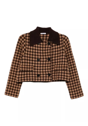 Lebor Gabala double-breasted checked jacket - Brown
