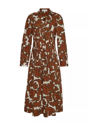 Cara Cara floral-print pleated dress - Brown