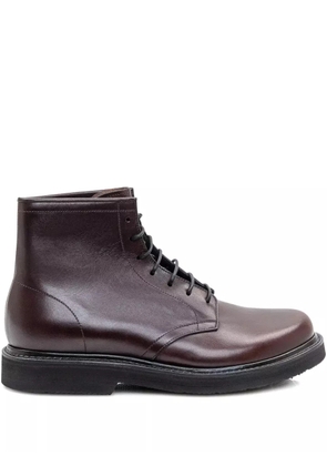 Premiata topstitched lace-up boots - Brown