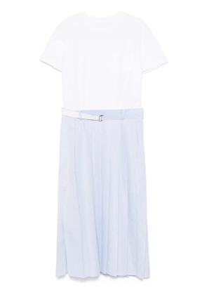 sacai pleated midi dress - White