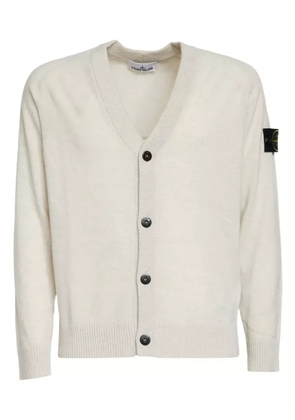 Stone Island button-fastening V-neck cardigan - White