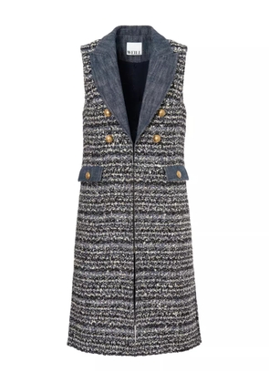 WEILL PARIS tweed denim sleeveless gilet - Blue