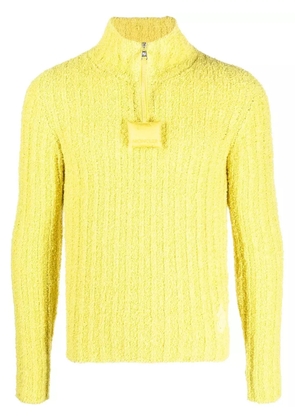 Moncler ribbed high neck jumper - Yellow