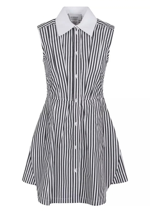 Sportmax striped button-up dress - Black