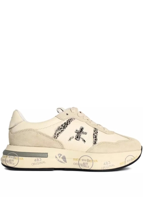 Premiata side logo-stamped sneakers - Neutrals