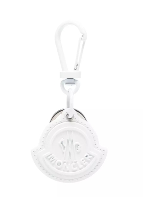 Moncler logo-embossed keyring - White