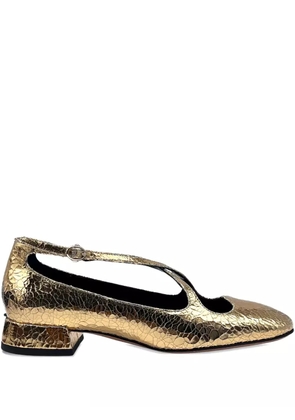 A.Bocca 25mm Two for Love square toe strap sandals - Gold