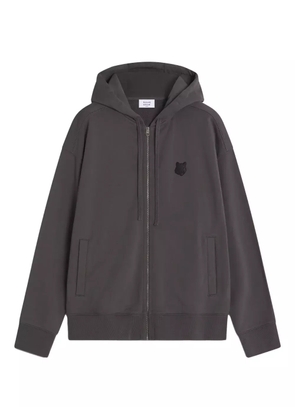 Maison Kitsuné logo-patch zip-fastening hoodie - Grey
