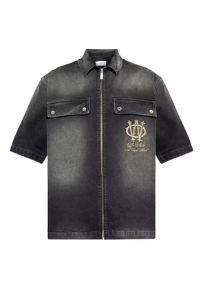 Off-White short-sleeved denim shirt - Black