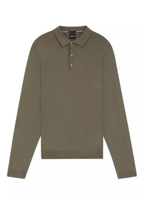BOSS buttoned long-sleeve polo shirt - Green