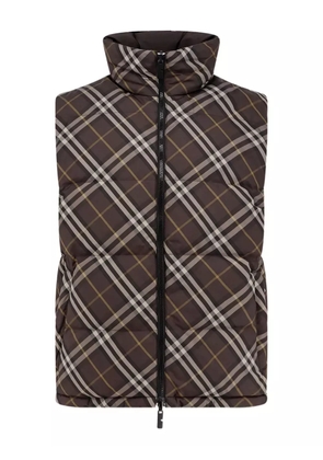 Burberry check-pattern padded gilet - Brown
