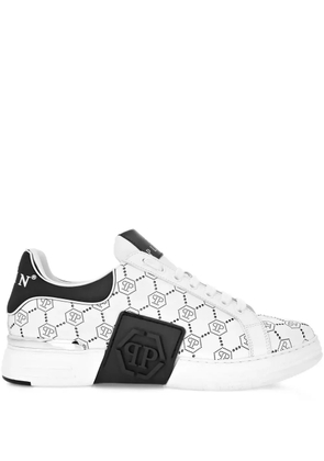 Philipp Plein Phantom Kicks monogram-pattern low-top sneakers - White