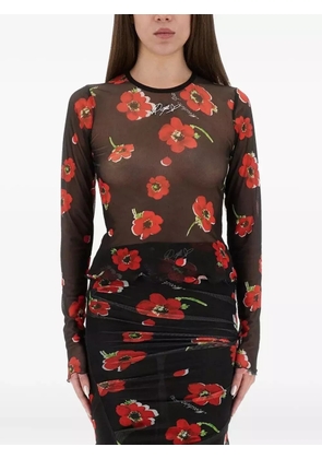 MOSCHINO JEANS floral-print top - Black