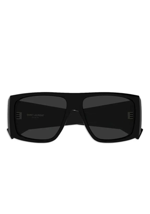 Saint Laurent Eyewear rectangle logo sunglasses - Black