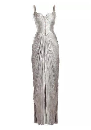 Maria Lucia Hohan Noemie corset slit gown - Silver
