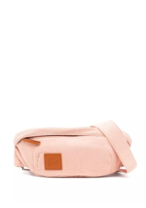 CAFÉ KITSUNÉ logo-patch corduroy belt bag - Pink