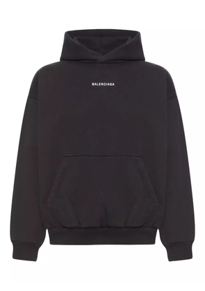 Balenciaga logo-print hoodie - Black